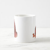 ワインを持つ脂肪質の赤い雌鶏 コーヒーマグカップ (中央)