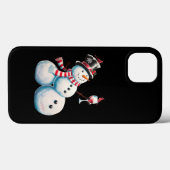 ワインを持つ雪だるま クリスマス 楽しい プレゼント Case-Mate iPhoneケース (裏面 (横))