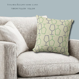 ワインを楽しんでリラックス | ヴァージニアワイン愛好家イエロー クッション