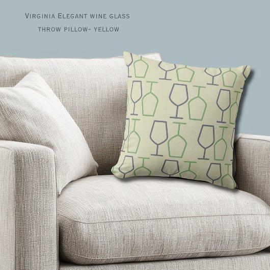 ワインを楽しんでリラックス | ヴァージニアワイン愛好家イエロー クッション