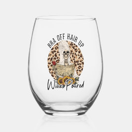 ワインを注いだ髪の毛のブラウおもしろいス ステムなしワイングラス