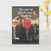 *ワインを注ぐと、あなたと私とヤドリギ後を追ー* カード (黄色い花)