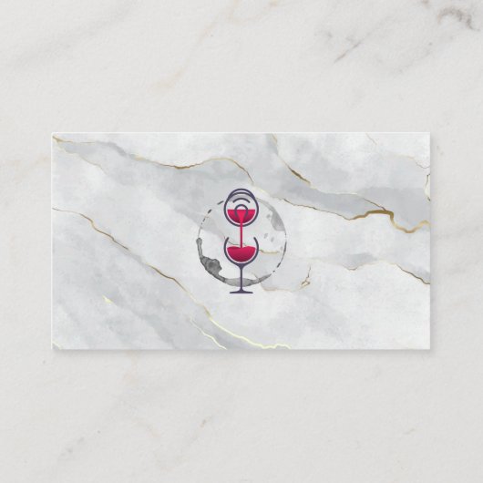 ワインを注ぐ |大理石 名刺 (裏面)