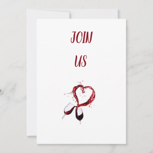 ワインを注げ ***バレンタイン*** パーティーの招待状 招待状 (正面)