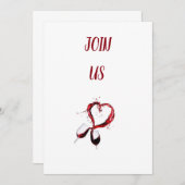 ワインを注げ ***バレンタイン*** パーティーの招待状 招待状 (正面/裏面)