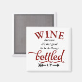 ワインを瓶詰めおもしろい マグネット (正面/裏面)