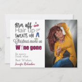 ワインを飲おもしろいむ人々がクリスマスの写真から姿を消す シーズンカード (正面)
