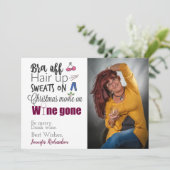 ワインを飲おもしろいむ人々がクリスマスの写真から姿を消す シーズンカード (スタンド正面)