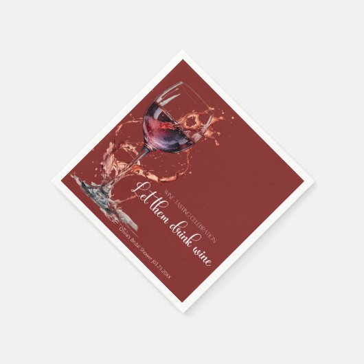 ワインを飲ませて ワイン テイスティング ブライダル シャワー スタンダードカクテルナプキン (角)