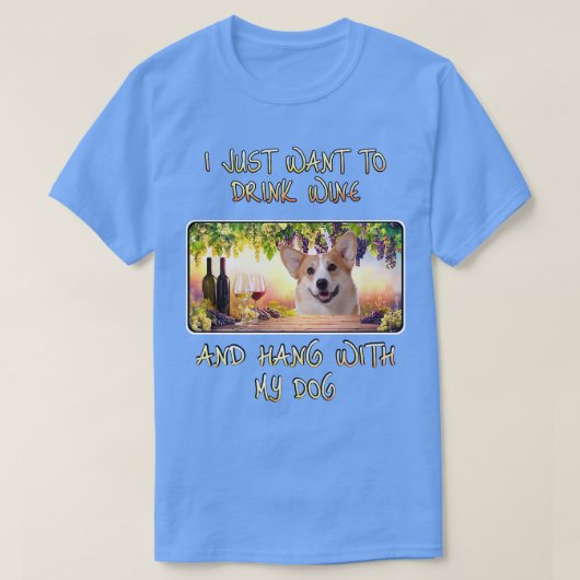 ワインを飲みたいつるでW Pembroke Welsh Co Tシャツ (デザイン正面)