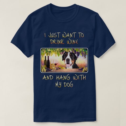 ワインを飲みたいつるとWスイスモ素晴らしウです Tシャツ (デザイン正面)