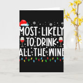 ワインを飲み尽くす家族でお揃い カード (黄色い花)