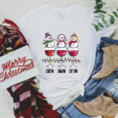 ワインを飲むクリスマス女子Tシャツ Tシャツ