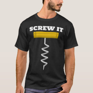 ワインを飲むコルク栓抜き飲む赤い白 Tシャツ