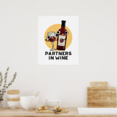 ワインを飲むパおもしろいンのパートナー ポスター (キッチン)