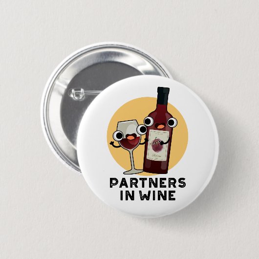 ワインを飲むパおもしろいンのパートナー 缶バッジ (正面&裏面)