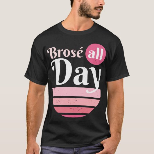 ワインを飲むブローズオールデイワイン Tシャツ (正面)