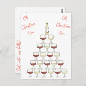 ワインを飲む人のためのクリスマスハガキ ポストカード (正面/裏面)