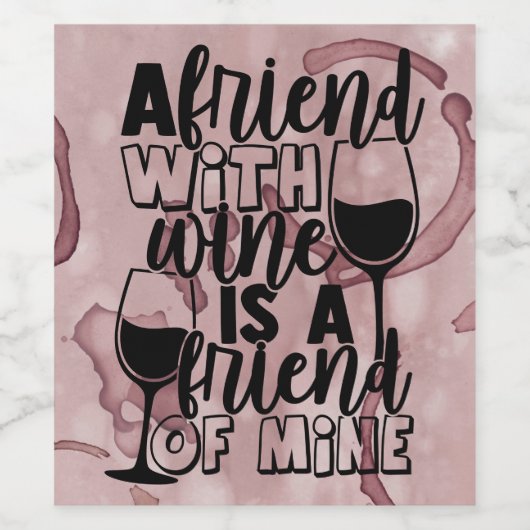 ワインを飲む友達は私のワインバッグ ワインラベル (シングルラベル)