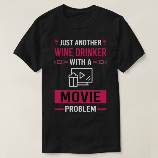 ワインを飲む映画 Tシャツ (デザイン正面)