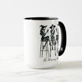 ワインを飲む時間エレガントウィッチワインの夜モダン、 マグカップ (正面右)