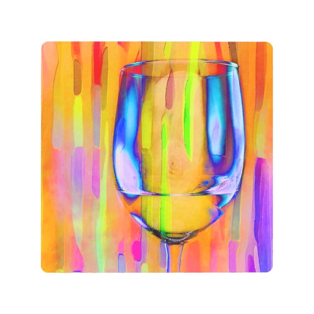 ワインを飲む時間 メタルプリント (正面)