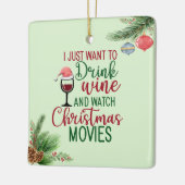 ワインを飲む,クリスマスムービーを見る,食べ Cookie セラミックオーナメント (左)
