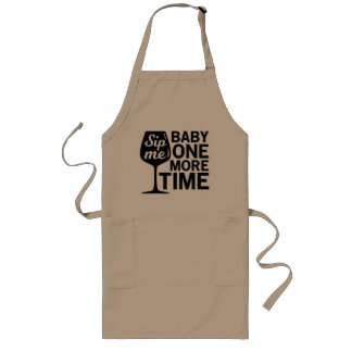 ワインを飲もうベイビーもっと Funny Gift ロングエプロン
