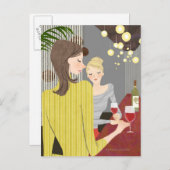 ワインを飲んだ人 ポストカード (正面/裏面)