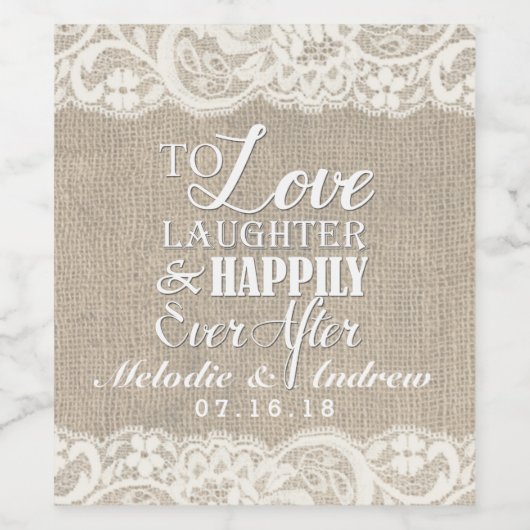 ワインを飲んだ後ずっと楽しく笑い結婚を愛する ワインラベル (シングルラベル)