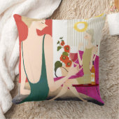 ワインを飲んでいる女性 クッション (ブランケット)