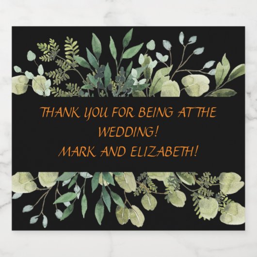 ワインを飲んでくれてありが結婚とうきらめく スパークリングワインラベル (シングルラベル)