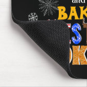 ワインを飲んでクリスマスクッキーを焼く，クリスマスベーキング マウスパッド (コーナー)