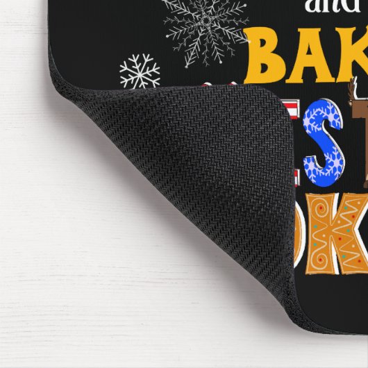 ワインを飲んでクリスマスクッキーを焼く，クリスマスベーキング マウスパッド (コーナー)