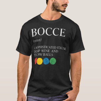 ワインを飲んでボッチャを投げる ボッチャプレーヤー ボッチャ イタリア Tシャツ