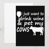 ワインを飲んで牛を撫でたい面白いアルコール農家 (正面/裏面)