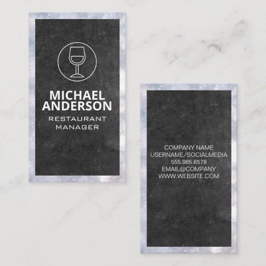 ワインアイコン |岩の背景 名刺 (正面/裏面)