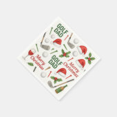 ワインアイロン付きゴルフクリスマスゴルフパパ スタンダードカクテルナプキン (角)