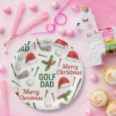 ワインアイロン付きゴルフクリスマスゴルフパパ ペーパープレート (パーティー)
