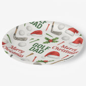 ワインアイロン付きゴルフクリスマスゴルフパパ ペーパープレート (アングル)