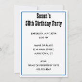 ワインアブラウティング50誕生日おもしろい招待状 招待状 (裏面)