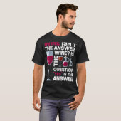 ワインアルコール飲用ワインワイングラスボトル Tシャツ (正面フル)