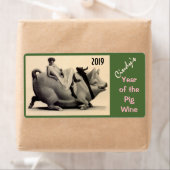 ワインアンティークおもしろいレディ&ピグラベルのパーソナライズ ラベル (インサイチュ)