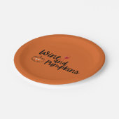 ワインアンドパンプキンオレンジ&ブラックハローウィンパーティ ペーパープレート (アングル)