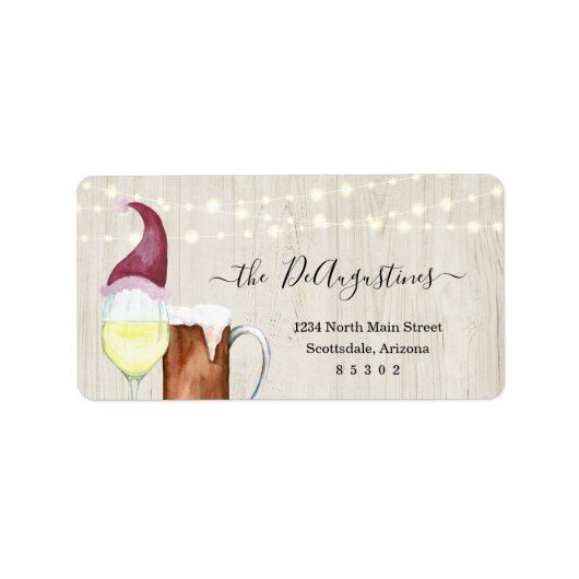 ワインアンドビール&ホリデー応援差出人住所 ラベル (正面)