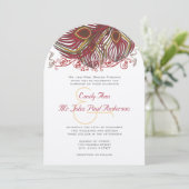 ワインアンドラッシェットピーコックヴィンテージ羽根 招待状 (スタンド正面)