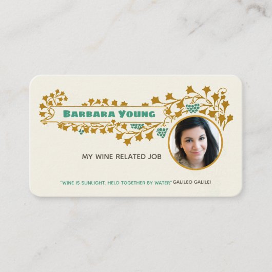 ワインアールヌーボーミュシャグレープバインオーナメントCC1022 名刺 (正面)