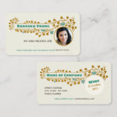 ワインアールヌーボーミュシャグレープバインオーナメントCC1022 名刺 (正面/裏面)