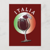 ワインイタリアングラス – イタリア，イタリア ポストカード (正面)