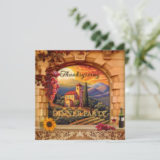 ワインイタリアン感謝祭ディナーパーティー 招待状 (スタンド正面)